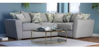 Atlanta 2C1 RHF Grey Corner Sofa With Chrome Legs Other Combinations And Fabrics Available
