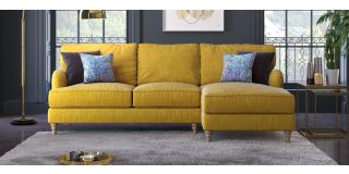 Bellatrix RHF Fabric Corner Sofa With Wooden Legs Other Combinations And Fabric Also Available