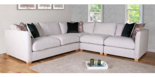 Cartier 2C2 Grey Fabric Corner Sofa With Wooden Legs Other Combinations And Fabrics Available