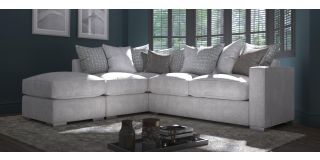 Chango LHF Grey Fabric Corner Sofa With Scatter Back And Chrome Legs Other Combinations And Fabrics Available