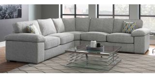 Daxter 2C2 Grey Fabric Corner Sofa With Wooden Legs Other Combinations And Fabrics Available