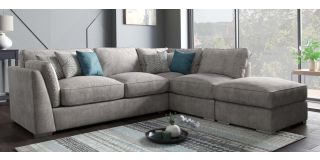 Nix RHF Grey Fabric Corner Sofa With Chrome Legs Other Combinations And Fabrics Available