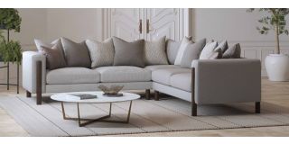 Wayat 2C2 Grey Scatter Back Fabric Corner Sofa With Wooden Legs Other Combinations And Fabrics Available