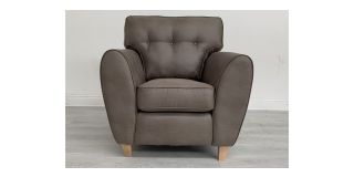 Grey Fabric Armchair With Wooden Legs - Few Scuffs (see images) Ex-Display Showroom Model 50559