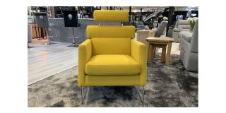 Yellow New Trend Aqua Clean Fabric Armchair With Chrome Legs