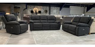 Holdon 3 + 2 + 1 Charcoal Grey Electric Recliner Sofa Set