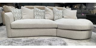 Victoria Albie Natural Fabric Chaise Corner Sofa With Scatter Back - Ex-Display Showroom Model