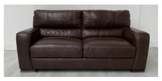 Lucca Brown Large Leather Sofa Sisi Italia Semi-Aniline With Wooden Legs High Street Furniture Store Cancellation 50658