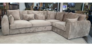 Libra Mocha Plush Fabric Rhf Corner Sofa Available Both Ways Round Also Available In Grey