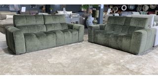 Zenit Olive 32 Electric Recliner Fabric Sofas With Electric Headrests Other Colours And Leather Available