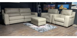 Lucca Mocha 4 Seater Electric Sofa + Electric Armchair And Static Armchair + Footstool With Few Marks High Street Furniture Store Cancellation 50679