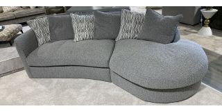 Victoria Grey Fabric Chaise Corner Sofa With Scatter Back - Other Colours And Seating Available