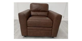 Amalfi Brown Leather Armchair Sisi Italia Semi-Aniline Ex-Display Showroom Model 50720