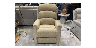 Buxton Beige Patterned Fabric Rise And Lift Electric Armchair Ex-Display Showroom Model 50817