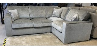 Chicago Rhf Grey Fabric Corner Sofa Bed With Chrome Legs - Mattress Size (W)115cm (D)175cm Ex-Display Showroom Model 50821