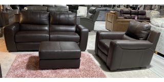 Lucca Brown Leather 3 + 1 + Footstool Electric Recliner Set Sisi Italia Semi-Aniline With Wooden Legs High Street Furniture Store Cancellation 50828