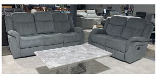 Lion 32 Grey Fabric Manual Recliners With Contrast Stitching