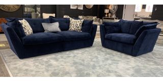 Sally Navy Blue Fabric 4 Seater With Loveseat - Other Colours And Combinations Available