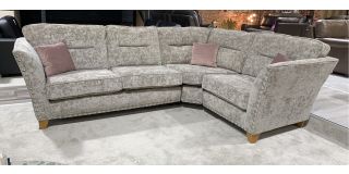Paris Rhf Grey Fabric Corner Sofa With Wooden Legs Ex-Display Clearance Model 50904