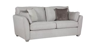 Trel Light Grey Sofa Bed Breathable Linen Look Fabric With Solid Wooden Legs With A Limed Oak Finish