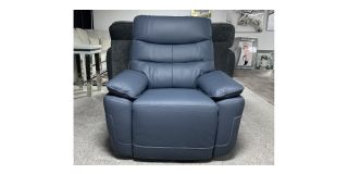 Petrol Blue Corrected Grain Electric Recliner Armchair With USB Ex-Display Showroom Model 50979