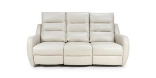 Apollo Chalk Leather 3 + 2 Sofa Set Electric Recliner