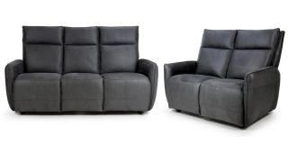 Tuscon 3 + 2 Slate Grey Heated Seat Fabric Sofa Set (Back not heated) With USB And USBC Ports