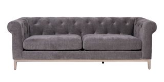Tate 3 + 2 Seater Grey Chesterfield Fabric Sofa Set