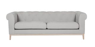 Tate 3 + 2 Seater Natural Chesterfield Fabric Sofa Set