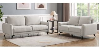 Barnaby 3 + 2 Seater Oatmeal Fabric Sofa Set With Metal Legs