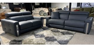 Dubai 3 Electric 2 Static Dark Grey Semi Aniline Chrome Legs Adjustable Headrests Usb Ports