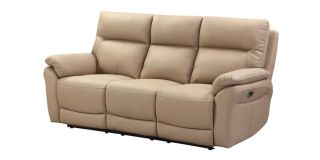 Foster Chalk Leather 3 + 2 Sofa Set Electric Recliner
