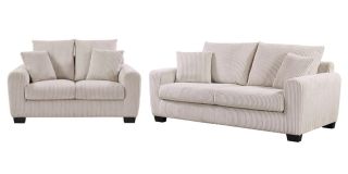 Solane Mocha Fabric 3 + 2 Sofa Set