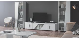 Lisa White Four Door TV Unit Assembled