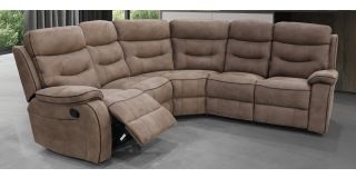 Gabrielle Brown Fabric Maunual Recliner 2C2 Corner Sofa