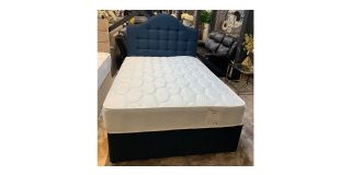 Double 46 Blue Bed Set Headboard And Mattress – Few Marks - Ex-display Showroom Model 49478