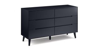 Alicia 6 Drawer Wide Chest - Anthracite - Anthracite Lacquer - Lacquered MDF