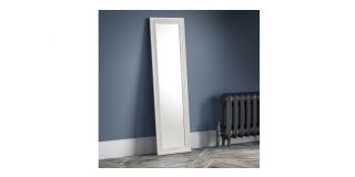 Allegro White Dress Mirror - White Lacquer - Molded Resin on Wooden Frame