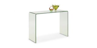 Amalfi Bent Glass Console Table - Clear Glass - Tempered Glass