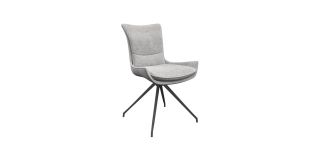 Amber Fabric Swivel Dining Chair Grey (Per Pair)