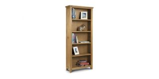 Astoria Tall Bookcase - Waxed Oak - Solid Oak with Real Oak Veneers