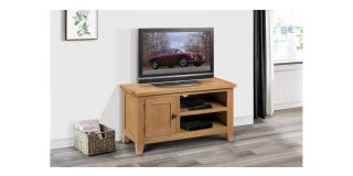 Astoria TV Unit - Waxed Oak - Solid Oak with Real Oak Veneers