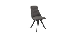 Azzaro Dark Grey Leather Dining Chair (Per Pair)