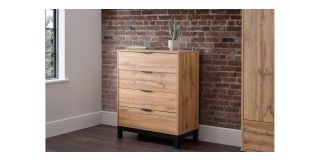 Bali 4 Drawer Chest - Oak - MDF