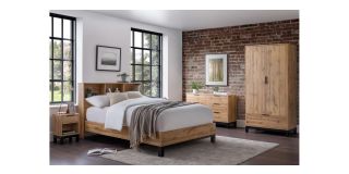 Bali Bookcase Headboard Bed - Oak - MDF - Other Sizes Available - 90cm 135cm 150cm