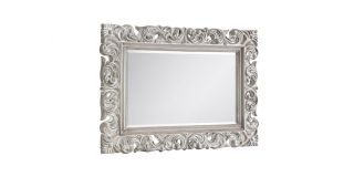 Baroque Distressed Wall Mirror - Distressed Wood Effect - Molded Resin on Wooden Frame