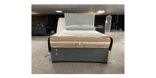 Ashford Sprungland 46 Divan Bed Set With Green Fabric Headboard And Mattress Ex-display Sold As Seen With Few Marks