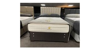 William Night Latex Pillow Top 5000 46 Divan Bed Set With Beige Headboard And Memory Foam Topper Mattress Ex-display Sold As Seen With Few Marks