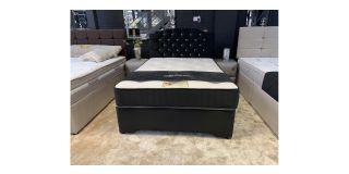 Everest 4ft6 Double Bed Set With Memory Foam Mattress Black Plush Velvet And Diamante Headboard And Chrome Legs