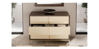 Wooden Chest Of Drawers With Chrome Handles And Legs 50589
